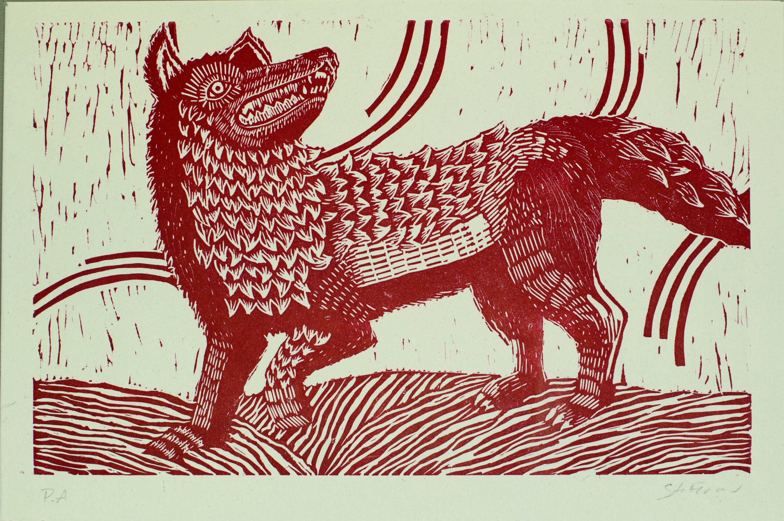 Linoleografia di Stefano Fusaro, dalla mostra Solchi d’Appennino – immagini sotto torchio